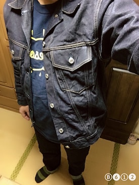 「minedenim」｜「アイテム（デニムジャケット）」を使った、つったんさん（メンズ・182cm）の冬コーディネート