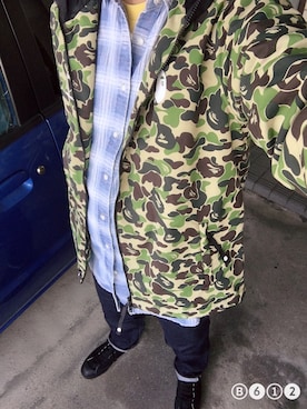 「A BATHING APE（アベイシングエイプ）のアイテム（ナイロンジャケット）」を使った、つったんさん（メンズ・182cm）の春コーディネート