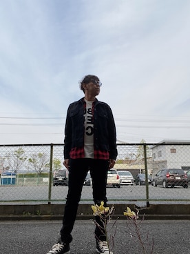 「MINEDENIM（マインデニム）のアイテム（ジャケット/アウター）」を使った、つったんさん（メンズ・182cm）の春コーディネート