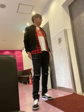 「MINEDENIM（マインデニム）のアイテム（その他アウター）」を使った、つったんさん（メンズ・182cm）の春コーディネート