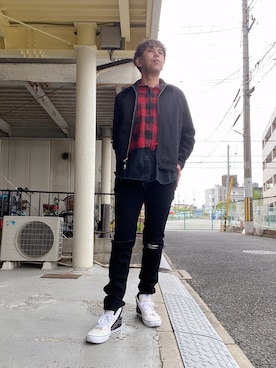 「キムタク」｜「アイテム（ブルゾン）」を使った、つったんさん（メンズ・182cm）の春コーディネート