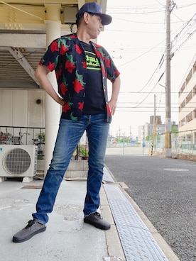 「M&M（エムアンドエム）のアイテム」を使った、つったんさん（メンズ・182cm）の夏コーディネート
