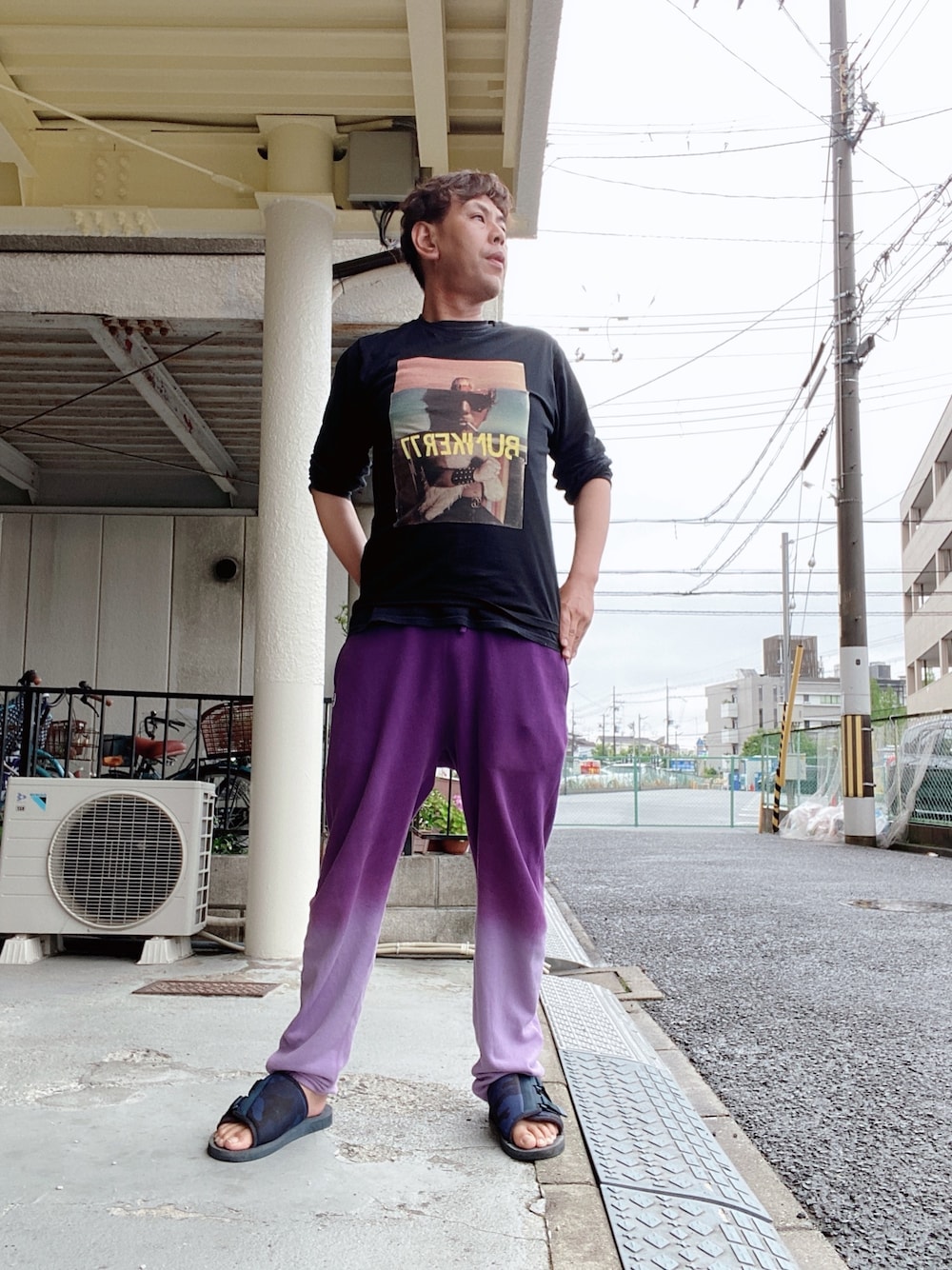 キムタク着 FREECITY タンクトップ 私物 パープル Lサイズ アウディス) Awdis Just Cool メンズ スポーツ トレーニング