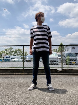 「M&M（エムアンドエム）のアイテム」を使った、つったんさん（メンズ・182cm）の夏コーディネート