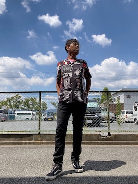 「アロハシャツ」｜つったんさん（メンズ・182cm）の夏コーディネート