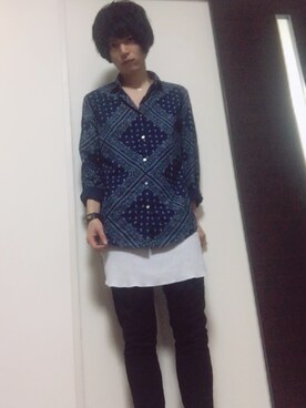 「UNIQLO（ユニクロ）のWOMEN ウルトラストレッチジーンズ（デニムパンツ）」を使った、naOさん（メンズ・176cm）の夏コーディネート