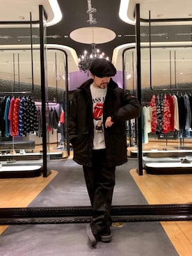 「HYSTERIC GLAMOUR（ヒステリックグラマー）のアイテム（マウンテンパーカー）」を使った、ＭＩＮＥさん（メンズ・168cm）の冬コーディネート