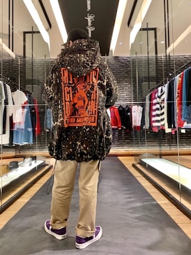 「アイテム（ミリタリージャケット）」を使った、ＭＩＮＥさん（メンズ・168cm）の秋コーディネート