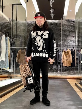 「HYSTERIC GLAMOUR（ヒステリックグラマー）のアイテム（バックパック/リュック）」を使った、ＭＩＮＥさん（メンズ・168cm）の冬コーディネート