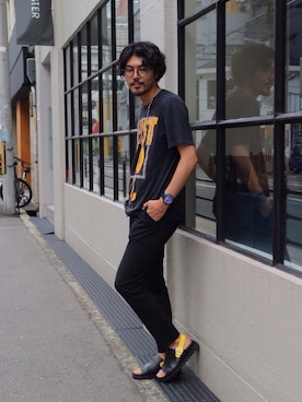 「Tendence（テンデンス）のアイテム」を使った、明賀健太さん（メンズ・178cm）の夏コーディネート