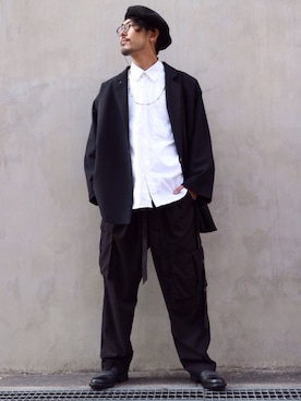 「BASISBROEK（バシスブルック）のアイテム（ジャケット/アウター）」を使った、明賀健太さん（メンズ・178cm）の冬コーディネート