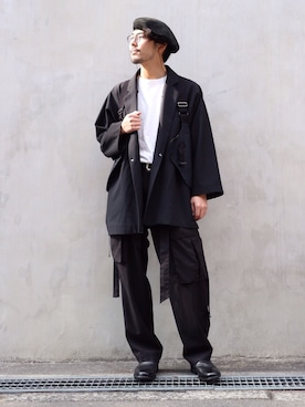 「BASISBROEK（バシスブルック）のアイテム（ジャケット/アウター）」を使った、明賀健太さん（メンズ・178cm）の冬コーディネート