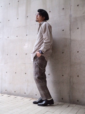 「Tendence（テンデンス）のアイテム」を使った、明賀健太さん（メンズ・178cm）の冬コーディネート