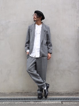 明賀健太さん(メンズ・178cm)の春コーディネート