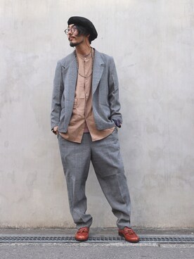 明賀健太さん(メンズ・178cm)の春コーディネート