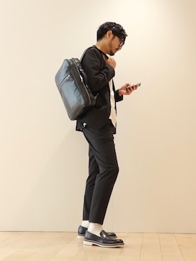 明賀健太さん(メンズ・178cm)の春コーディネート