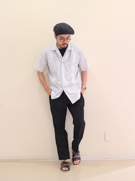 明賀健太さん(メンズ・178cm)の夏コーディネート