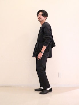 「stein（シュタイン）のアイテム」を使った、明賀健太さん（メンズ・178cm）の冬コーディネート