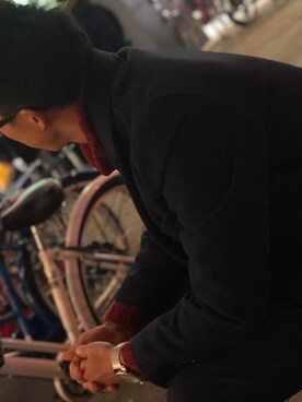 「SPINNS（スピンズ）のアイテム（チェスターコート）」を使った、nishimon_6さん（メンズ・175cm）の秋コーディネート