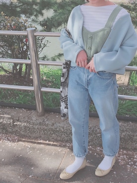 「I am I in fact...（アイアムアイインファクト）のアイテム（その他アウター）」を使った、なゆさん（レディース・147cm）の春コーディネート