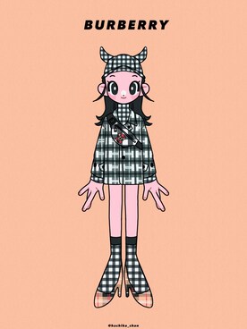 「イラスト」｜「アイテム（ジャケット/アウター）」を使った、hachikaさん（レディース・160cm）の冬コーディネート