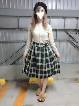 「秋のブラウンスタイル」｜「アイテム（ハンチング/ベレー帽）」を使った、naono【相互】さん（レディース・160cm）の秋コーディネート