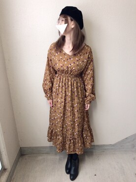 「GORGE（ゴージ）のアイテム（ワンピース/ドレス）」を使った、naono【相互】さん（レディース・160cm）の冬コーディネート