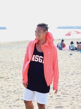 「MSGM（エムエスジーエム）のアイテム（タンクトップ）」を使った、Yukiさん（メンズ・175cm）の夏コーディネート