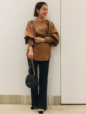 「Noble（ノーブル）のアイテム（その他パンツ）」を使った、sayuさん（レディース・156cm）の冬コーディネート