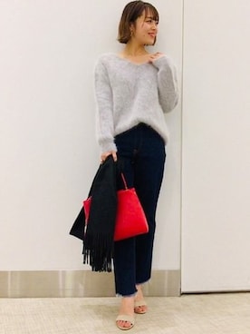 「アイテム（ピアス（片耳用））」を使った、sayuさん（レディース・156cm）の冬コーディネート