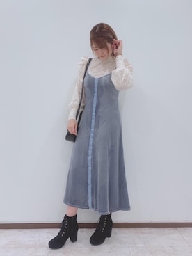 「ベロアキャミ」｜マジェスティックレゴン新宿ミロード店スタッフさん（レディース・160cm）の秋コーディネート