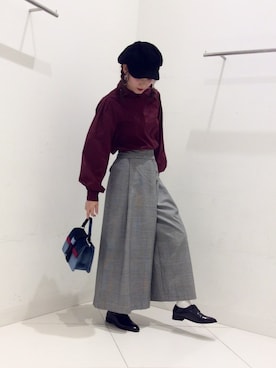 「グレンチェック」｜「アイテム（キャスケット）」を使った、ELMOさん（レディース・160cm）の夏コーディネート