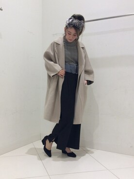 「ドルマン」｜「アイテム（チェスターコート）」を使った、ELMOさん（レディース・160cm）の秋コーディネート