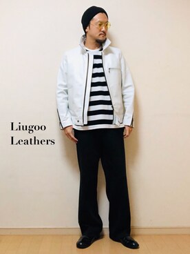 「アメカジスタイル」｜「アイテム（ライダースジャケット）」を使った、YUSUKE.N【LIUGOO】さん（メンズ・175cm）の秋コーディネート