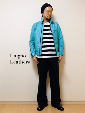 「アメカジスタイル」｜「アイテム（ライダースジャケット）」を使った、YUSUKE.N【LIUGOO】さん（メンズ・175cm）の秋コーディネート