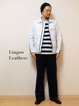 「アメカジスタイル」｜「アイテム（ライダースジャケット）」を使った、YUSUKE.N【LIUGOO】さん（メンズ・175cm）の秋コーディネート