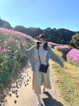 「w closet（ダブルクローゼット）のスクエアトゥブーツ（ブーツ）」を使った、Rikako :)さん（レディース・156cm）の秋コーディネート