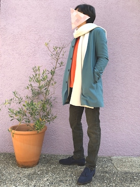 「マフラーコーデ」｜「アイテム（ローファー）」を使った、toriさん（メンズ・177cm）の秋コーディネート