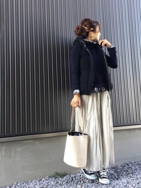 「しまむら（シマムラ）のアイテム（アクセサリー）」を使った、Haru☆さん（レディース・153cm）の冬コーディネート