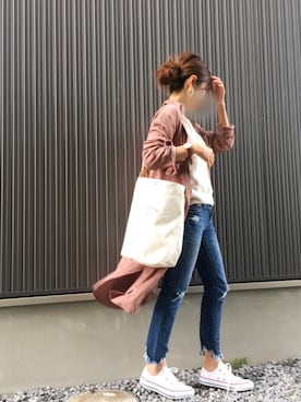 「スプリングSENSEOFPLACE」｜「アイテム（シャツワンピース）」を使った、Haru☆さん（レディース・153cm）の春コーディネート