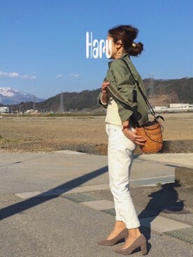 Haru☆さんの「ハイウエスト　スリムパンツ」を使ったコーディネート