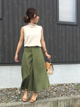 「ノースリーブニット」｜「アイテム（その他）」を使った、Haru☆さん（レディース・153cm）の夏コーディネート
