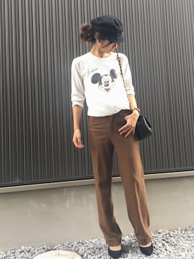 「ミッキーT」｜「アイテム（スラックス）」を使った、Haru☆さん（レディース・153cm）の秋コーディネート