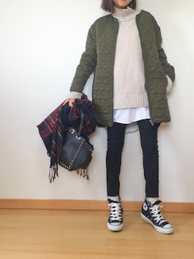 「FRAMeWORK（フレームワーク）のアイテム（レッグウェア）」を使った、Haru☆さん（レディース・153cm）の冬コーディネート