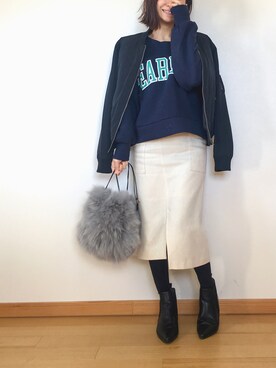 「FRAMeWORK（フレームワーク）のアイテム（スウェット）」を使った、Haru☆さん（レディース・153cm）の冬コーディネート