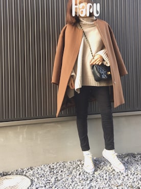 「plage（プラージュ）のアイテム（その他アウター）」を使った、Haru☆さん（レディース・153cm）の冬コーディネート