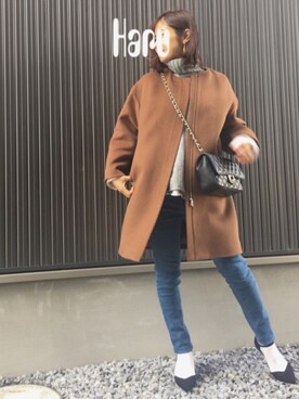 「plage（プラージュ）のアイテム（その他アウター）」を使った、Haru☆さん（レディース・153cm）の冬コーディネート