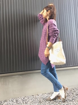 「GRL（グレイル）のアイテム（ピアス（両耳用））」を使った、Haru☆さん（レディース・153cm）の冬コーディネート