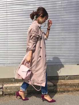 「アニエスベー」｜「アイテム（トレンチコート）」を使った、Haru☆さん（レディース・153cm）の春コーディネート