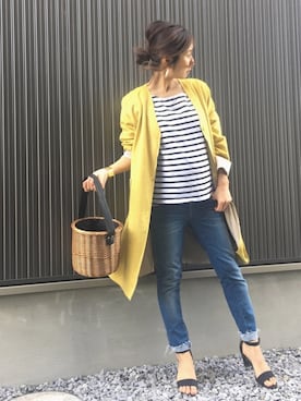 「REAL CUBE（リアルキューブ）のアイテム（その他アウター）」を使った、Haru☆さん（レディース・153cm）の春コーディネート